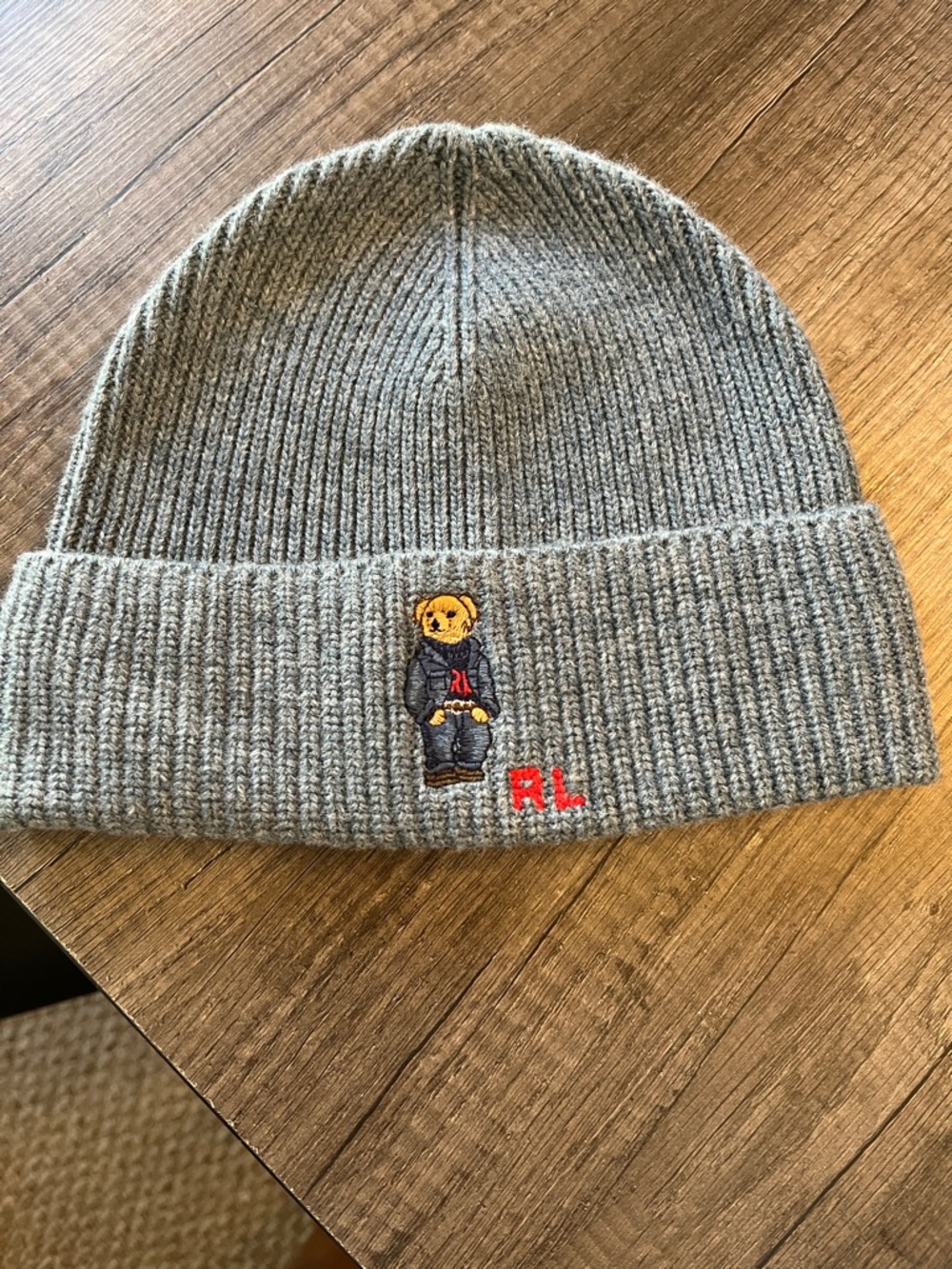Polo by Ralph Lauren adults men’s or unisex. Denim blue Bear Knit Beanie